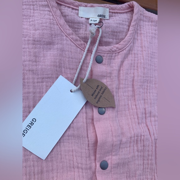 BNWT Pink Organic Cotton Romper Sz 9-12m - Picture 2 of 4